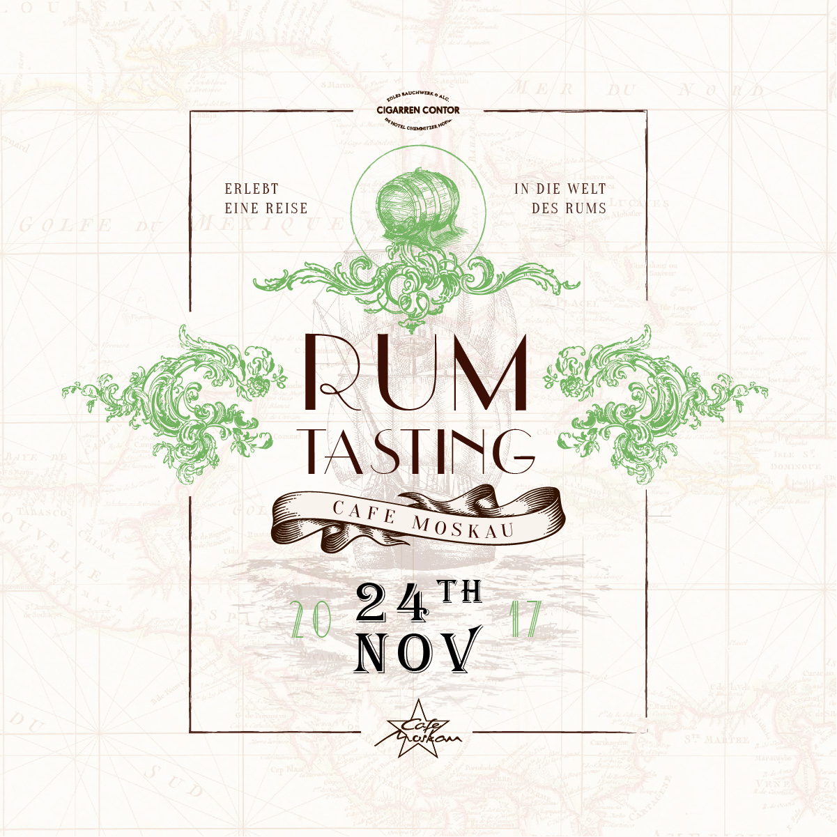 Rum Tasting  Angebote Cafe Moskau